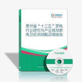 甘肅省“十三五”家電行業(yè)研究與產(chǎn)業(yè)規(guī)劃參考及投資戰(zhàn)略咨詢