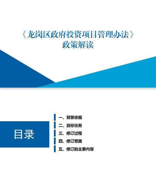 龍崗區政府投資項目管理辦法 政策解讀 圖文版